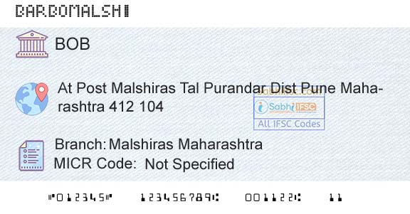 Bank Of Baroda Malshiras MaharashtraBranch 