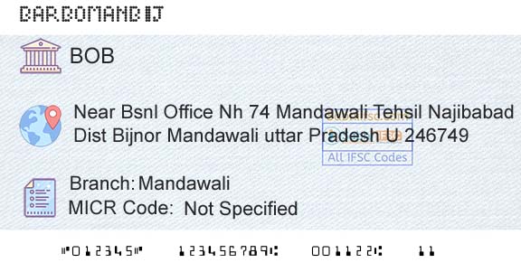 Bank Of Baroda MandawaliBranch 