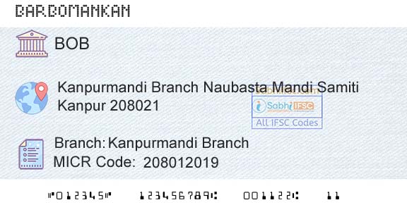Bank Of Baroda Kanpurmandi BranchBranch 