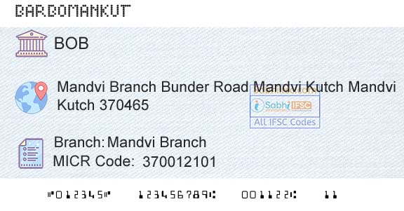 Bank Of Baroda Mandvi BranchBranch 