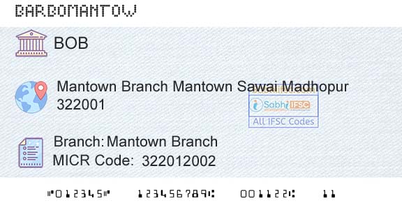 Bank Of Baroda Mantown BranchBranch 