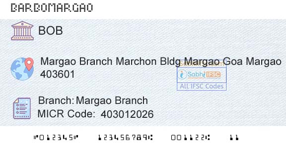 Bank Of Baroda Margao BranchBranch 
