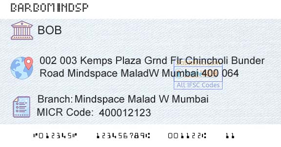 Bank Of Baroda Mindspace Malad W MumbaiBranch 