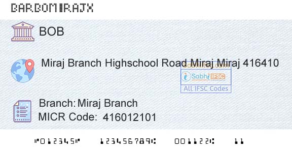 Bank Of Baroda Miraj BranchBranch 