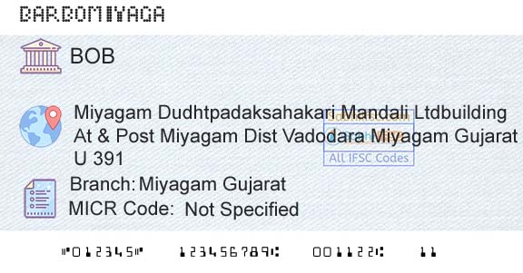 Bank Of Baroda Miyagam GujaratBranch 