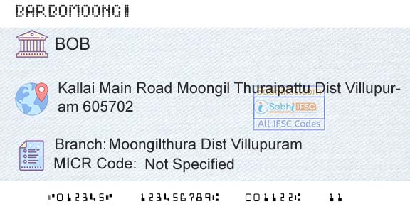 Bank Of Baroda Moongilthura Dist VillupuramBranch 