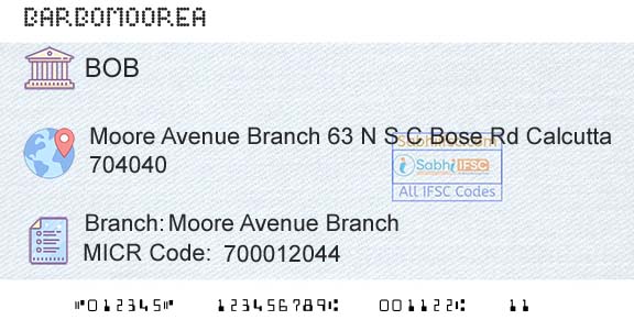 Bank Of Baroda Moore Avenue BranchBranch 