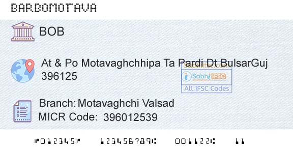 Bank Of Baroda Motavaghchi ValsadBranch 