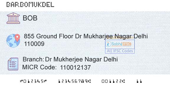 Bank Of Baroda Dr Mukherjee Nagar DelhiBranch 