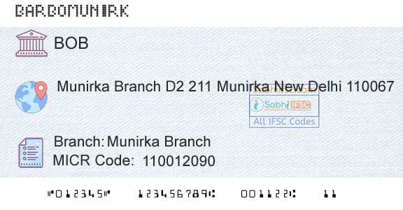 Bank Of Baroda Munirka BranchBranch 