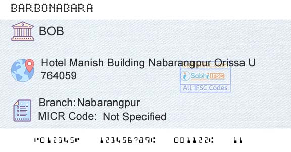 Bank Of Baroda NabarangpurBranch 