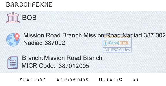 Bank Of Baroda Mission Road BranchBranch 