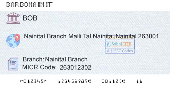 Bank Of Baroda Nainital BranchBranch 