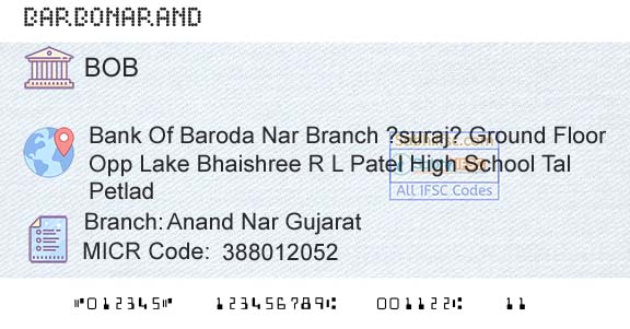 Bank Of Baroda Anand Nar GujaratBranch 