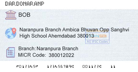 Bank Of Baroda Naranpura BranchBranch 