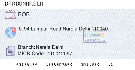 Bank Of Baroda Narela DelhiBranch 