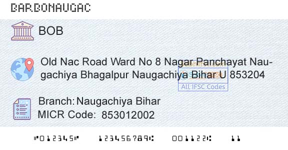 Bank Of Baroda Naugachiya BiharBranch 