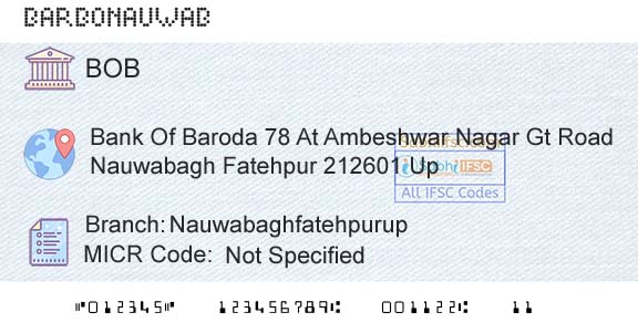 Bank Of Baroda NauwabaghfatehpurupBranch 