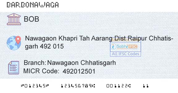 Bank Of Baroda Nawagaon ChhatisgarhBranch 