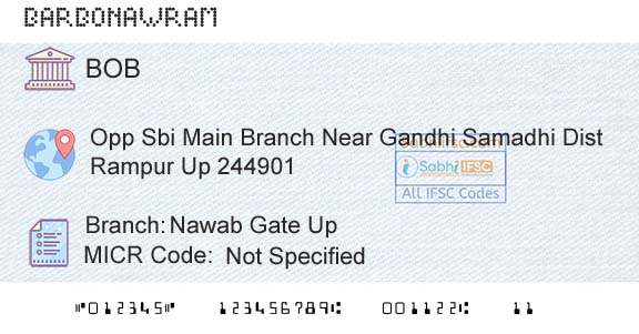 Bank Of Baroda Nawab Gate UpBranch 
