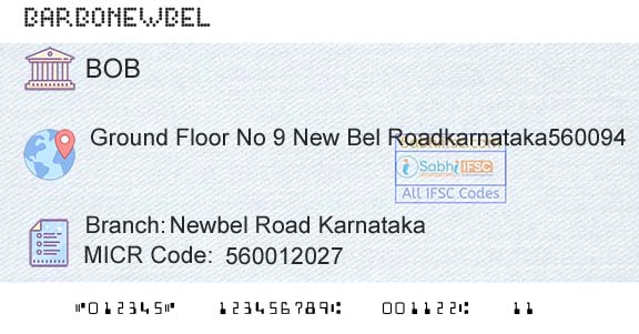Bank Of Baroda Newbel Road KarnatakaBranch 