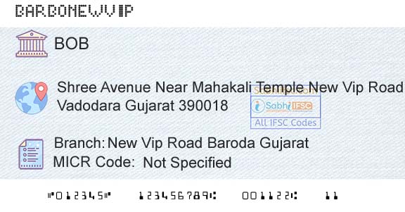 Bank Of Baroda New Vip Road Baroda GujaratBranch 