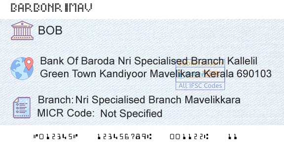 Bank Of Baroda Nri Specialised Branch MavelikkaraBranch 