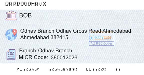Bank Of Baroda Odhav BranchBranch 