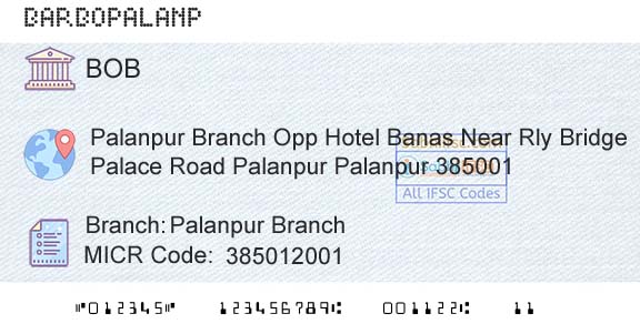 Bank Of Baroda Palanpur BranchBranch 