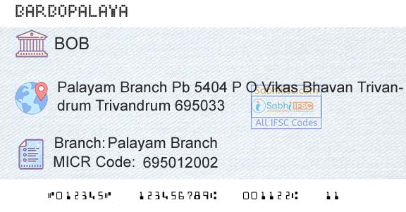 Bank Of Baroda Palayam BranchBranch 