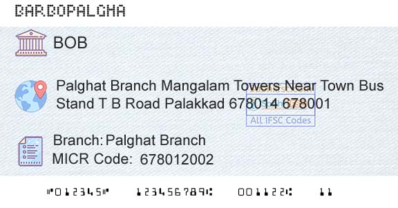 Bank Of Baroda Palghat BranchBranch 