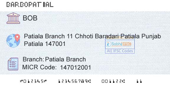 Bank Of Baroda Patiala BranchBranch 