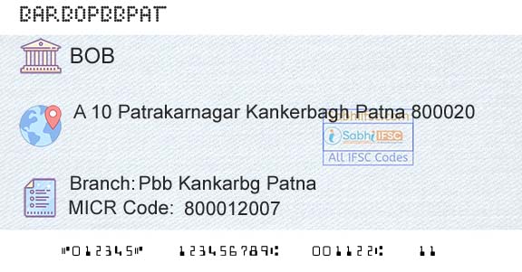 Bank Of Baroda Pbb Kankarbg PatnaBranch 