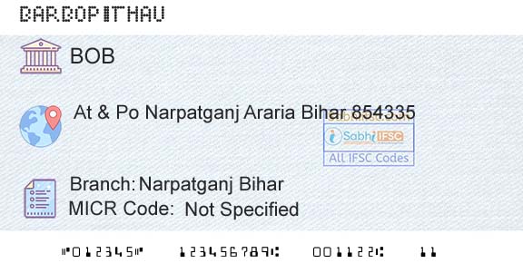 Bank Of Baroda Narpatganj BiharBranch 