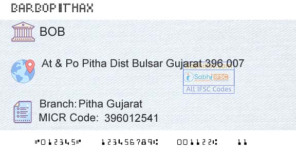 Bank Of Baroda Pitha GujaratBranch 