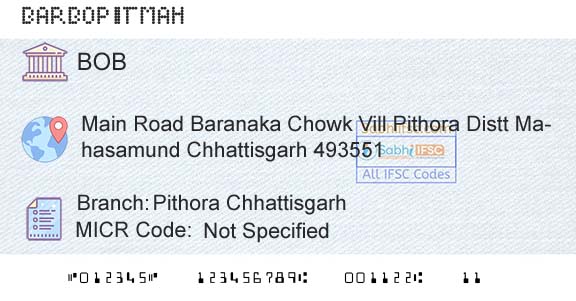 Bank Of Baroda Pithora ChhattisgarhBranch 