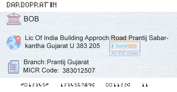 Bank Of Baroda Prantij GujaratBranch 