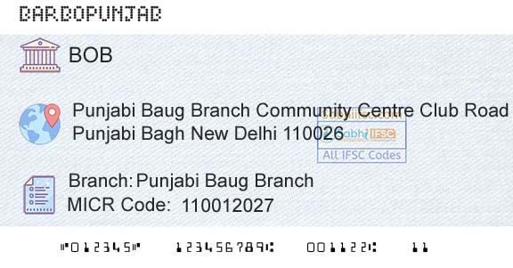 Bank Of Baroda Punjabi Baug BranchBranch 