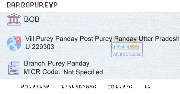 Bank Of Baroda Purey PandayBranch 