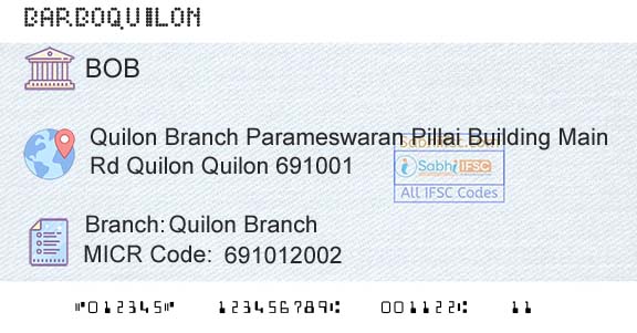 Bank Of Baroda Quilon BranchBranch 