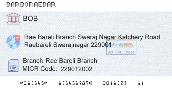 Bank Of Baroda Rae Bareli BranchBranch 