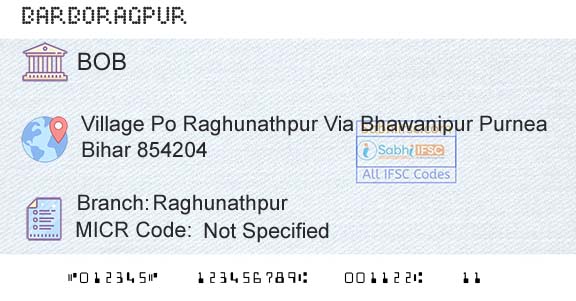 Bank Of Baroda RaghunathpurBranch 