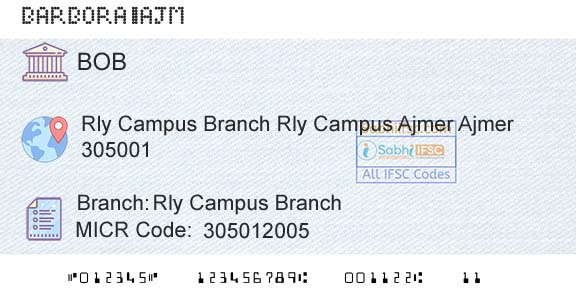 Bank Of Baroda Rly Campus BranchBranch 