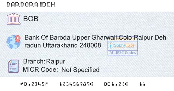 Bank Of Baroda RaipurBranch 