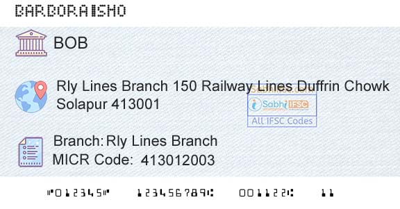 Bank Of Baroda Rly Lines BranchBranch 