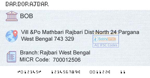 Bank Of Baroda Rajbari West BengalBranch 