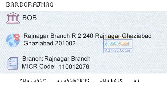 Bank Of Baroda Rajnagar BranchBranch 