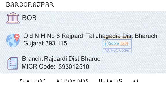 Bank Of Baroda Rajpardi Dist BharuchBranch 