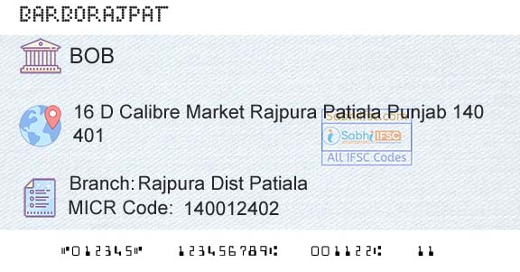 Bank Of Baroda Rajpura Dist PatialaBranch 