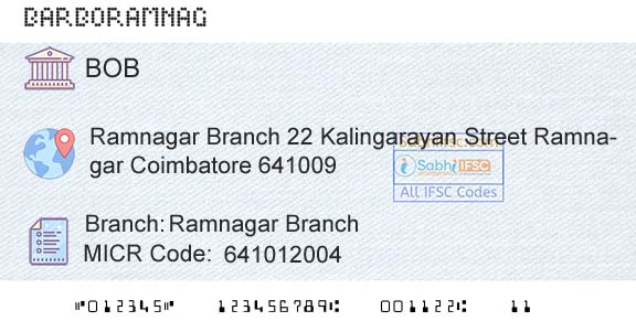 Bank Of Baroda Ramnagar BranchBranch 
